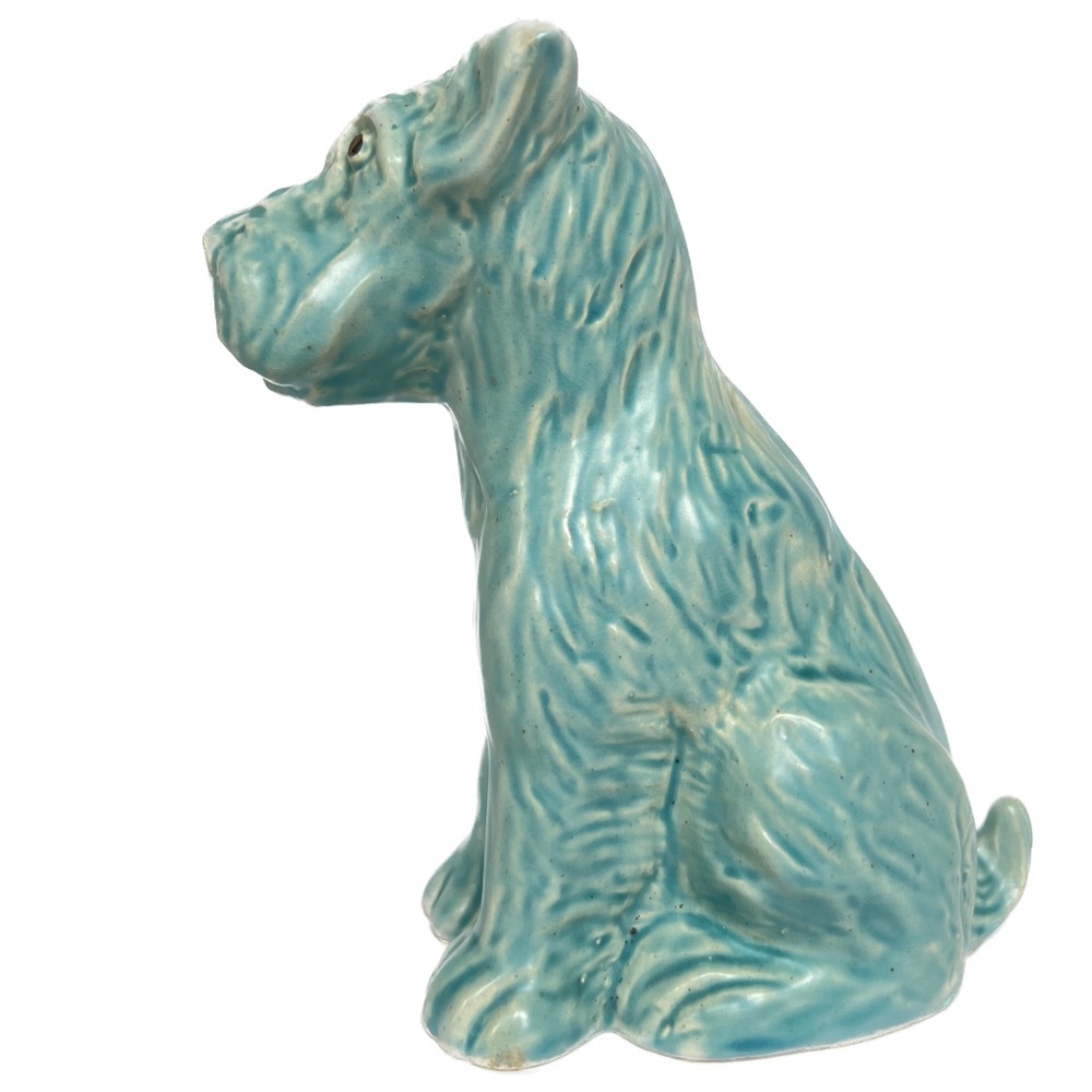 SYLVAC ?? Scottish Terrier Dog Figurine ENGLAND Blue Glaze 6" Tall England Vtg